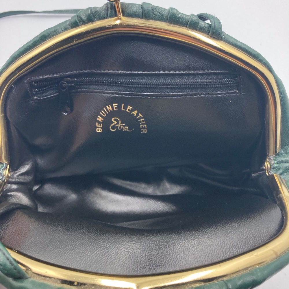 Vintage ETRA Hunter Green small shoulder/crossbody purse, all leather, Very chic - Picture 2 of 9